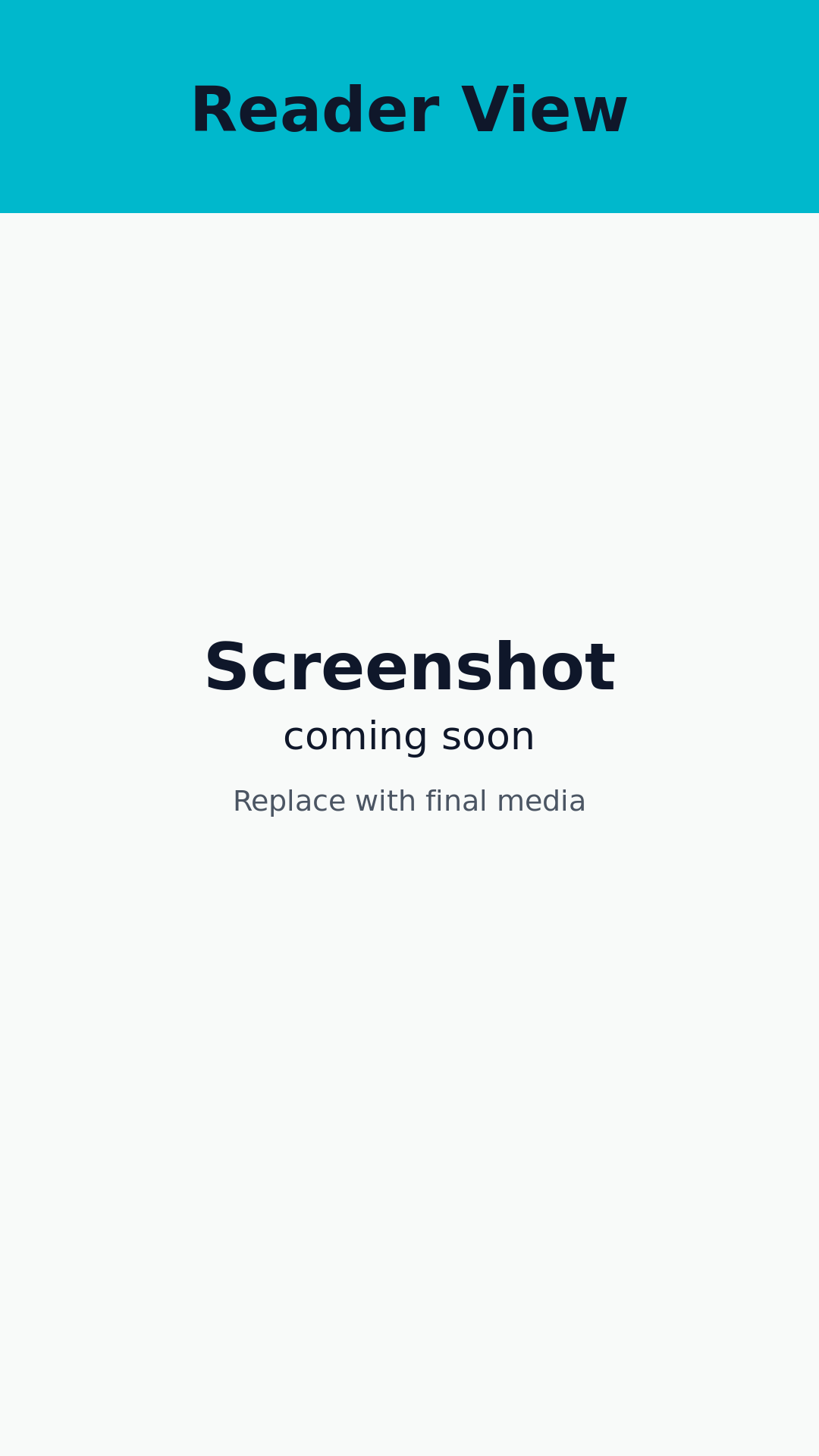 Placeholder for reader screen screenshot